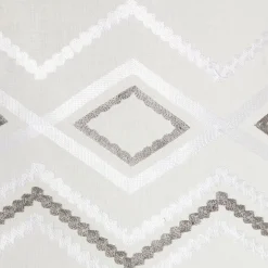 Vitrage à pattes blanc brodé 60x120 cm X2