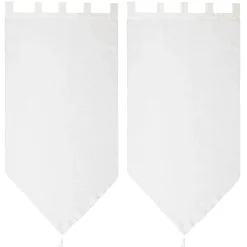 Vitrage uni blanc 60x90cm x2
