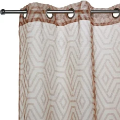 Voilage beige imprimé orange 100% polyester 140x240cm < Gifi Online