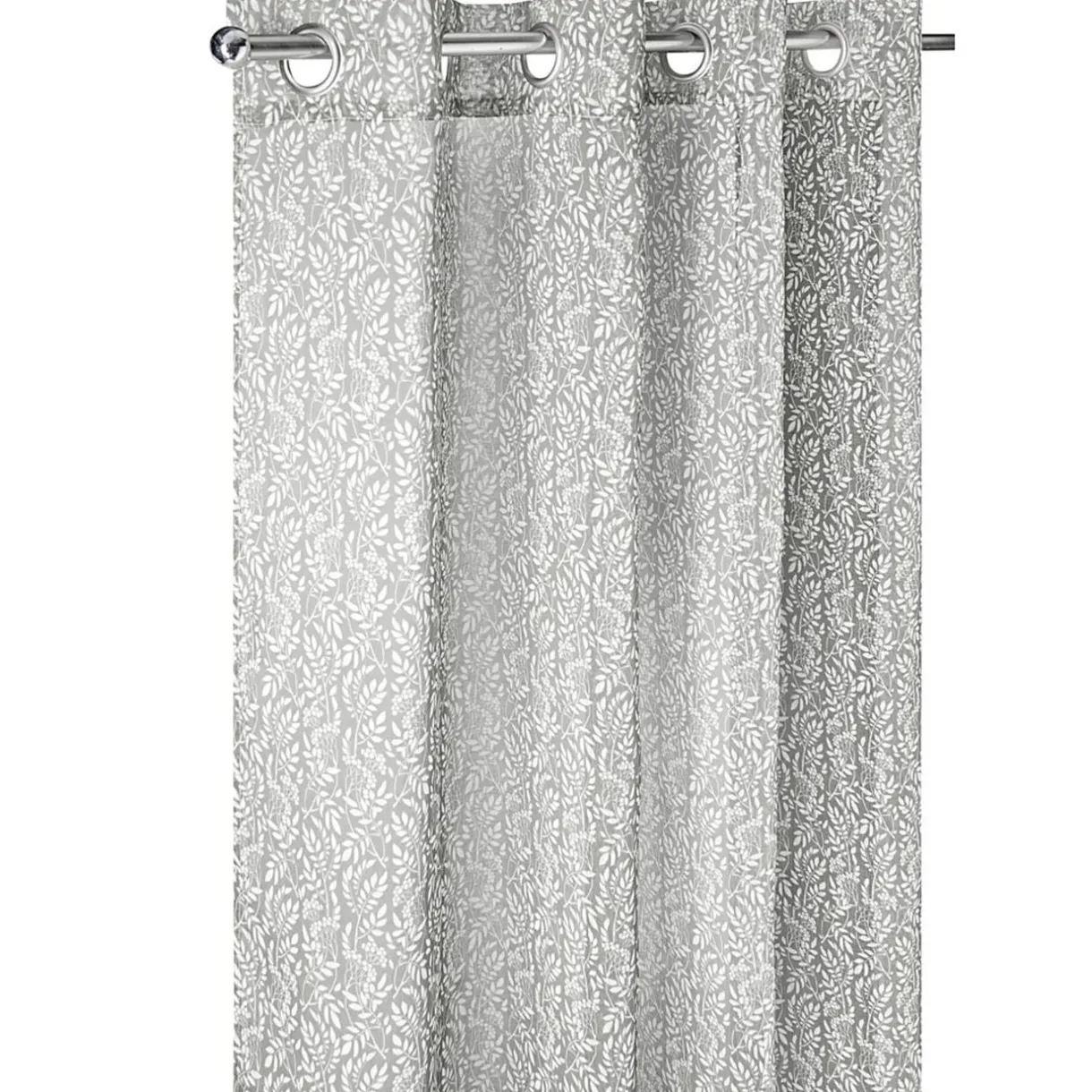 Voilage imprimé motif feuillage avec anneaux 140x240cm (2 modèles) < Gifi Sale