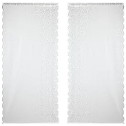 Voilage à motifs uni blanc 60x120cm 1 paire < Gifi Outlet