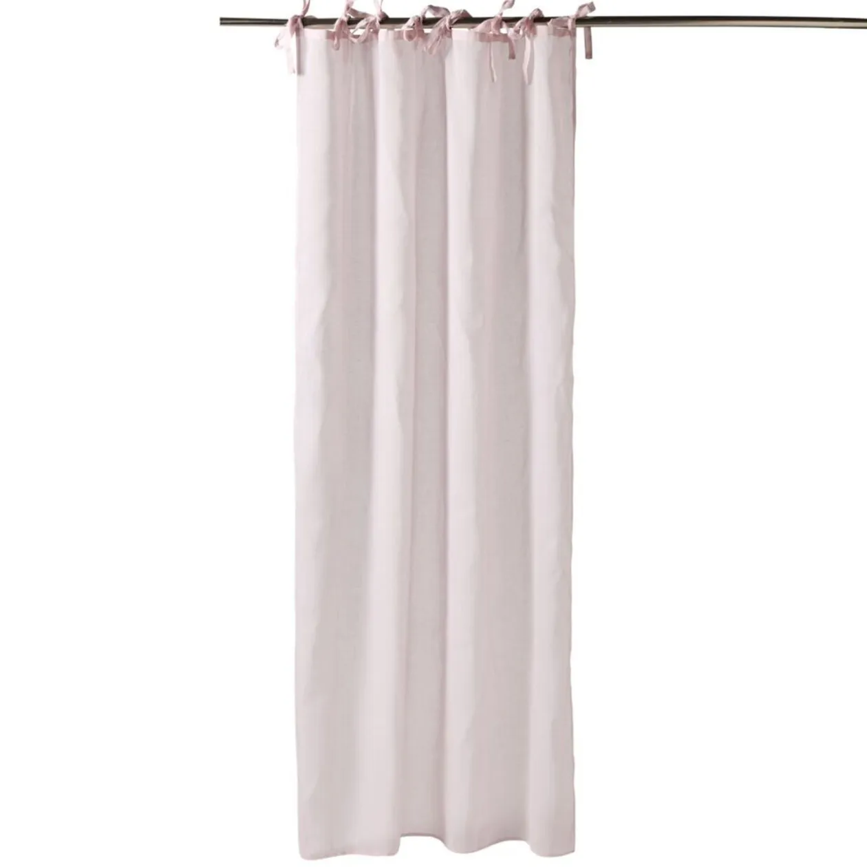 Voilage à nouettes polyester uni 140x240cm (2 modèles blanc ou rose)