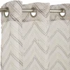 Voilage à oeillets beige imprimé chevrons 100% polyester 140x240cm < Gifi Discount