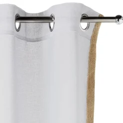 Voilage à oeillets Dolly uni avec bord en jute 140x240 cm < Gifi Clearance