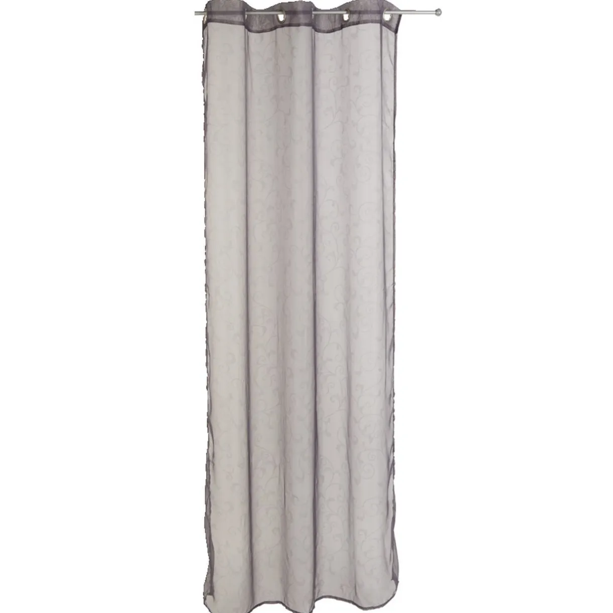 Voilage à oeillets gris foncé imprimé arabesque 140x240 cm < Gifi Best