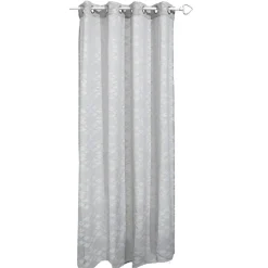 Voilage à oeillets jacquard losange gris