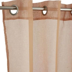 Voilage à oeillets orange uni 100% polyester 140x240cm < Gifi New