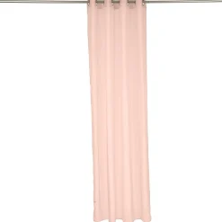 Voilage à oeillets rose uni 100% polyester 140x240cm < Gifi Discount