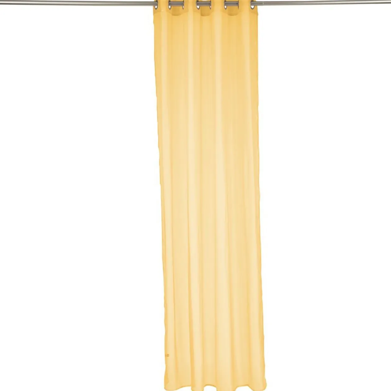 Voilage à oeillets uni jaune 140x240cm