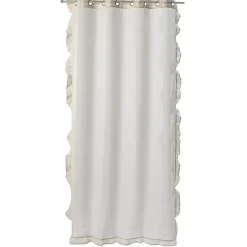 Voilage à oeillets 140x240cm contour à volant polyester beige < Gifi Sale