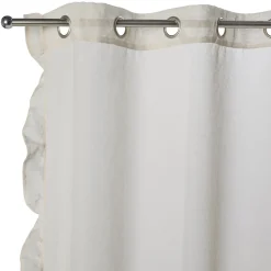 Voilage à oeillets 140x240cm contour à volant polyester beige < Gifi Sale