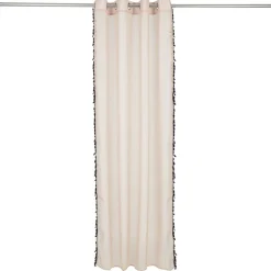 Voilage polyester 140x240cm bordure pompons noir < Gifi Best