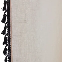 Voilage polyester 140x240cm bordure pompons noir < Gifi Best