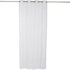 Voilage polyester 140x240cm broderie florale blanc