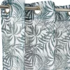 Voilage polyester 140x240cm imprimé feuillage blanc et vert