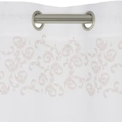 Voilage polyester 140x240cm imprimé rose et blanc < Gifi New