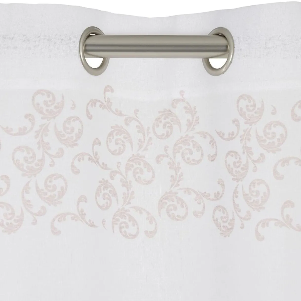 Voilage polyester 140x240cm imprimé rose et blanc < Gifi New