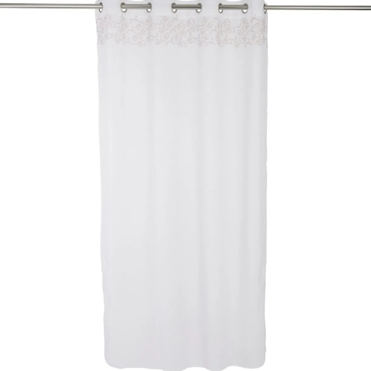 Voilage polyester 140x240cm imprimé rose et blanc < Gifi New