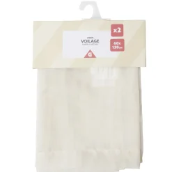 Voilage uni 60x120cm 1 paire (2 modèles blanc ou beige) < Gifi Best