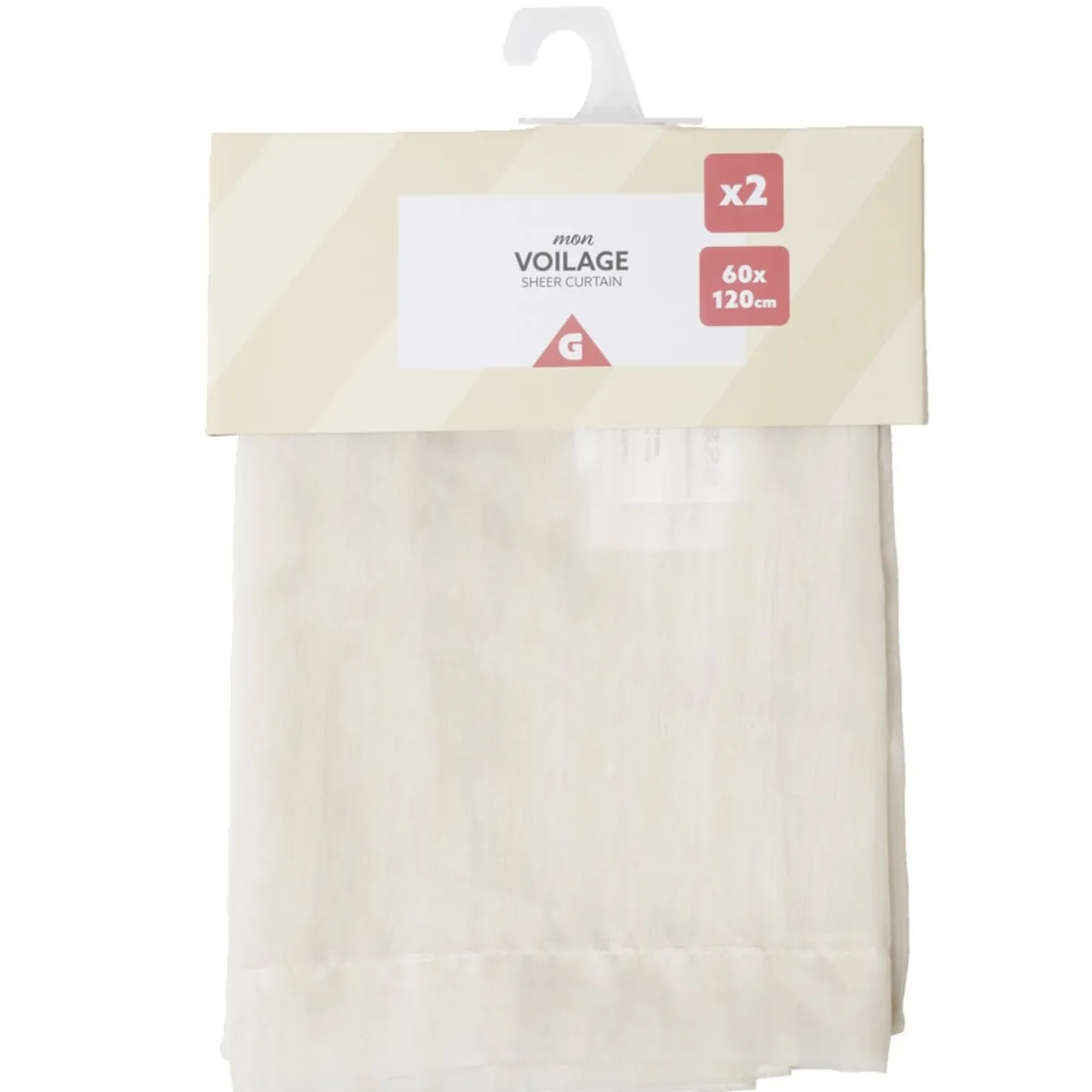 Voilage uni 60x120cm 1 paire (2 modèles blanc ou beige) < Gifi Best