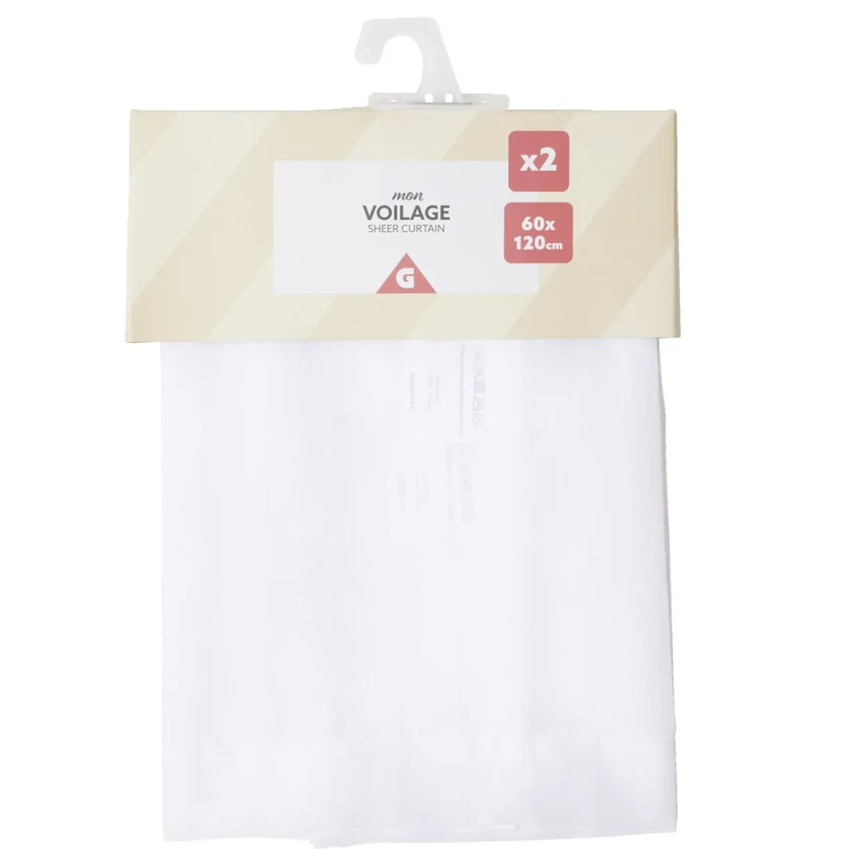 Voilage uni 60x120cm 1 paire (2 modèles blanc ou beige) < Gifi Best